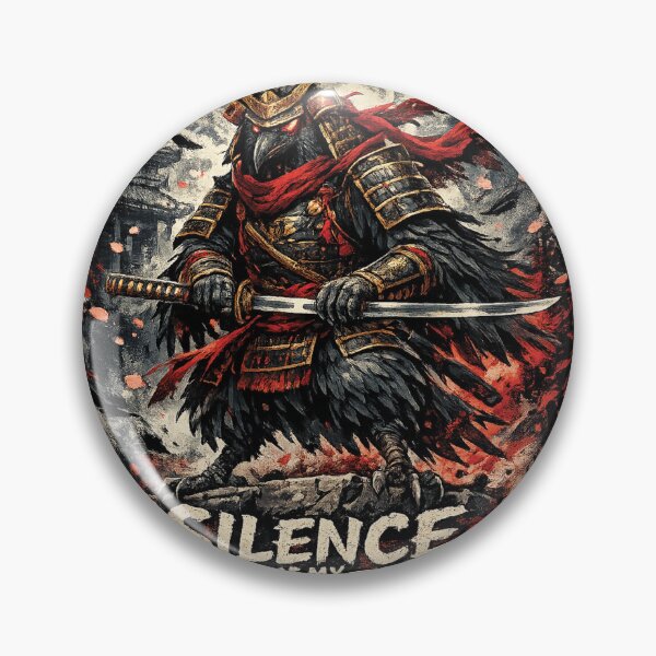 Item preview, Samurai Crow – Silence Is My Weapon | Japanese Warrior Raven Vintage T-Shirt Design designed and sold by Graphic Therapist.