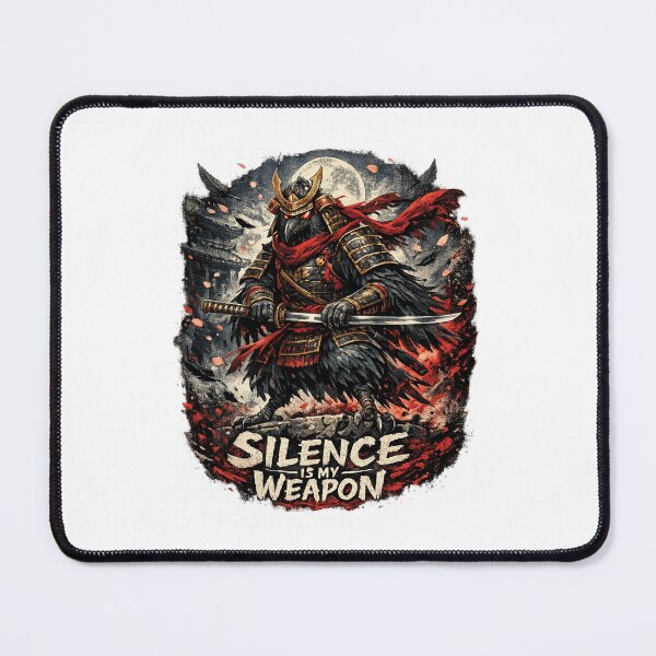 Item preview, Samurai Crow – Silence Is My Weapon | Japanese Warrior Raven Vintage T-Shirt Design designed and sold by Graphic Therapist.