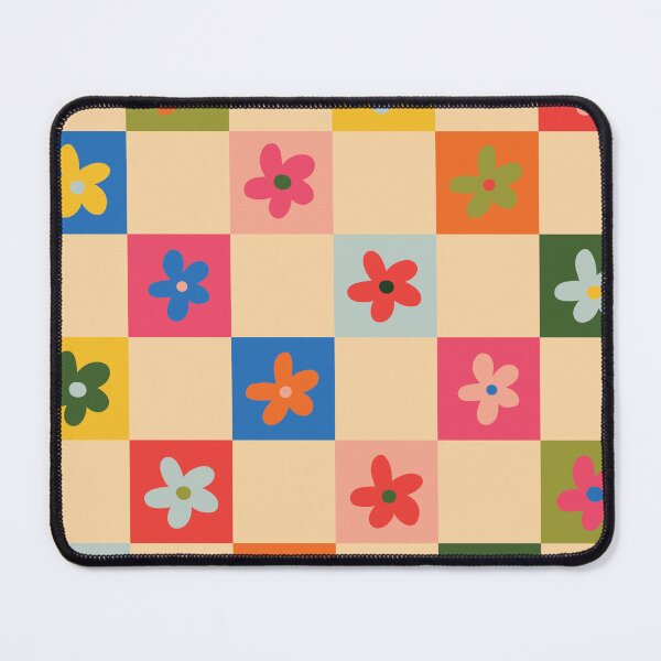 Item preview, Colorful Retro Floral Checkerboard Pattern | Groovy Daisy Aesthetic designed and sold by Purple Moon .