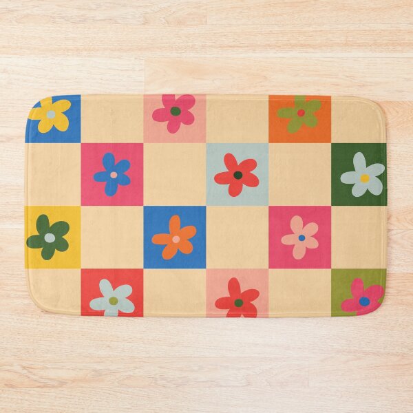 Item preview, Colorful Retro Floral Checkerboard Pattern | Groovy Daisy Aesthetic designed and sold by Purple Moon .