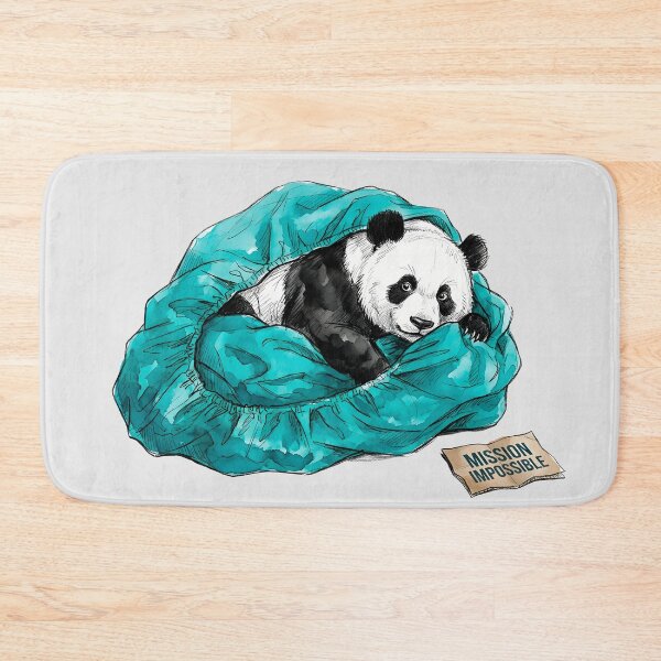 Item preview, Mission Impossible - Funny Panda Fitted Sheet Watercolor Art designed and sold by SoulPT.