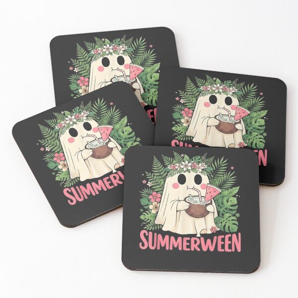 Item preview, Summerween Funny Ghost Halloween Summer Floral beach designed and sold by kotastiart.