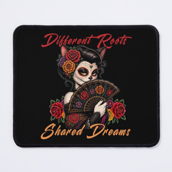 Item preview, Different Roots Shared Dreams - Elegant Sugar Skull Cat designed and sold by tellia-kallisto.