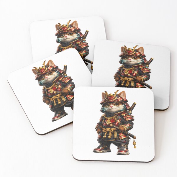 Item preview, Cute Japanese Samurai Cat Feline Warrior Art Shop designed and sold by Bhinfy.