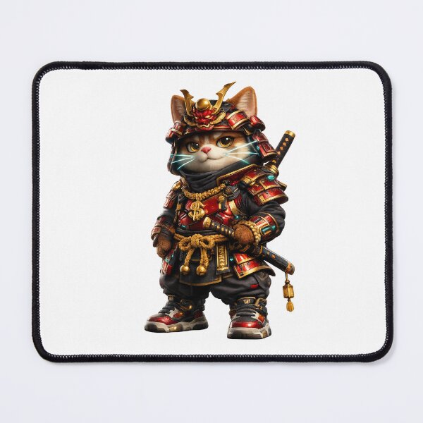 Item preview, Cute Japanese Samurai Cat Feline Warrior Art Shop designed and sold by Bhinfy.