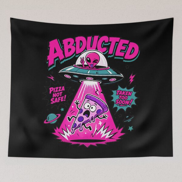 Item preview, Alien Abducted Funny Pizza designed and sold by HoshisWorld2018.