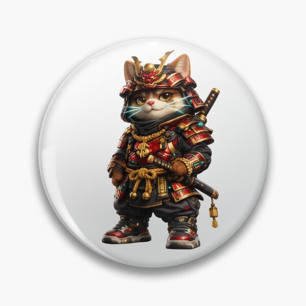 Item preview, Cute Japanese Samurai Cat Feline Warrior Art Shop designed and sold by Bhinfy.
