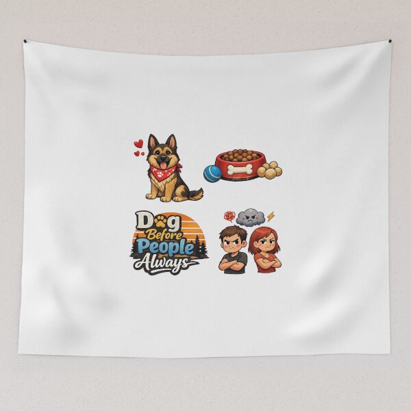 Item preview, Dog Before People – Funny Dog Lover Introvert Tee designed and sold by Lunaraluxy.