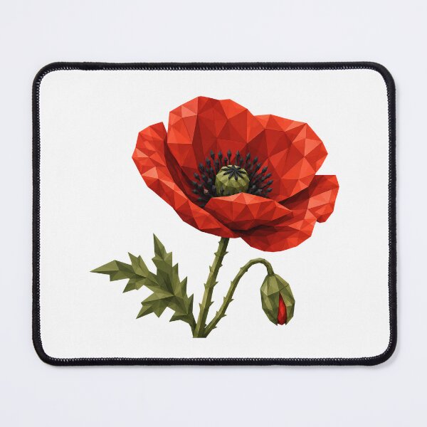 Item preview, Low Poly Poppy | Modern Geometric Red Flower Art designed and sold by filou designs.