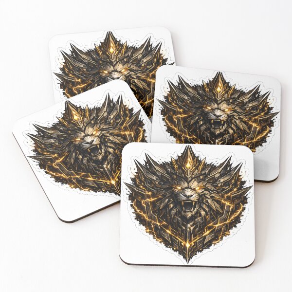 Item preview, Mechanical Cyber Lion King Crest with Amber Gold Voltage Aura designed and sold by RiteshCenter .