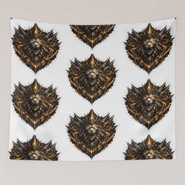 Item preview, Mechanical Cyber Lion King Crest with Amber Gold Voltage Aura designed and sold by RiteshCenter .