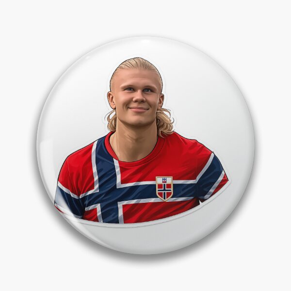 Item preview, Erling Haaland Norway Sticker - Funny Football Striker Portrait Art designed and sold by Expats Studio.