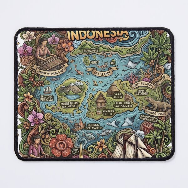 Item preview, Wonderful Nusa Tenggara Barat NTB Indonesia Travel Souvenir Heritage Colorful Cultural Doodle designed and sold by arisukma11.