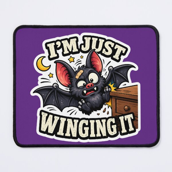 Item preview, I'm Just Winging It Funny Bat Cute Animal Meme Design designed and sold by lazygum.