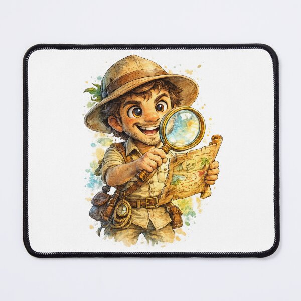 Item preview, Cute Treasure Hunter Explorer – Chibi Adventure Seeker Sticker designed and sold by AlexLineArt.