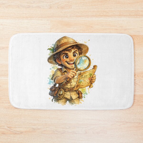 Item preview, Cute Treasure Hunter Explorer – Chibi Adventure Seeker Sticker designed and sold by AlexLineArt.