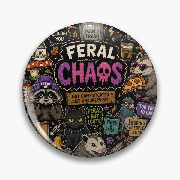 Item preview, Feral Chaos Funny Raccoon Opossum Sticker Design designed and sold by Aredbox.
