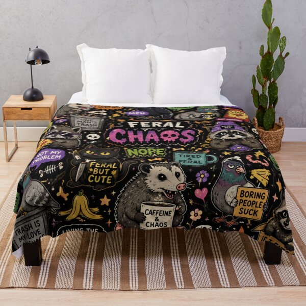 Item preview, Feral Chaos Funny Raccoon Opossum Sticker Design designed and sold by Aredbox.