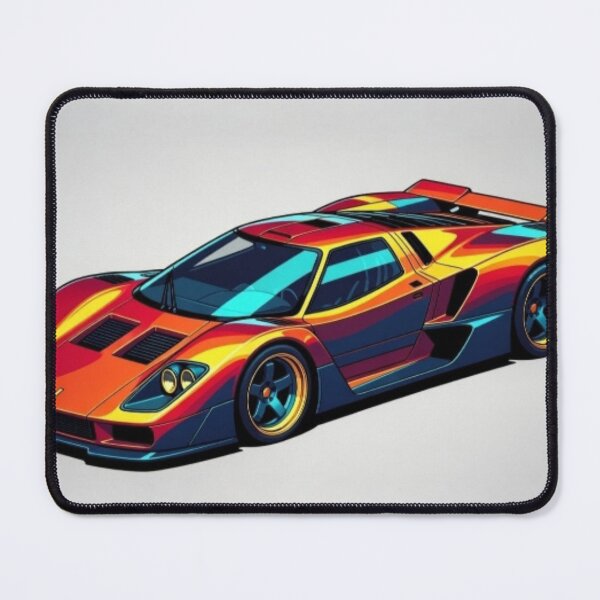 Item preview, Retro Vector Supercar - Neon Pop Art Racing Illustration designed and sold by Nexus Space.