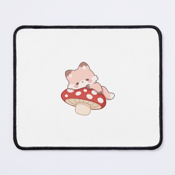 Item preview, cute fox kawaii sleeping on mushroom designed and sold by Mypixieart.