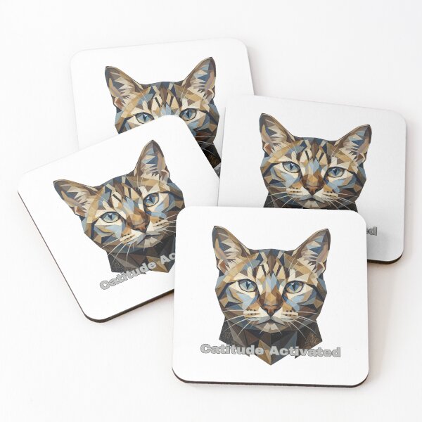 Item preview, Catitude Activated – Cubist Cat designed and sold by RunningWhiskers.
