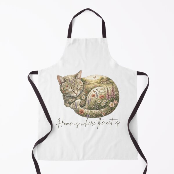 Item preview, Home Is Where The Cat Is – Cottagecore Cat designed and sold by RunningWhiskers.