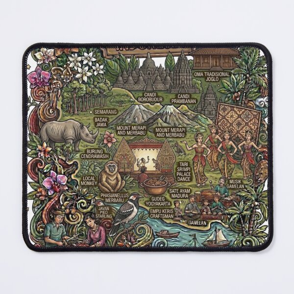 Item preview, Wonderful Jawa Tengah Indonesia Travel Souvenir Heritage Colorful Cultural Doodle designed and sold by arisukma11.