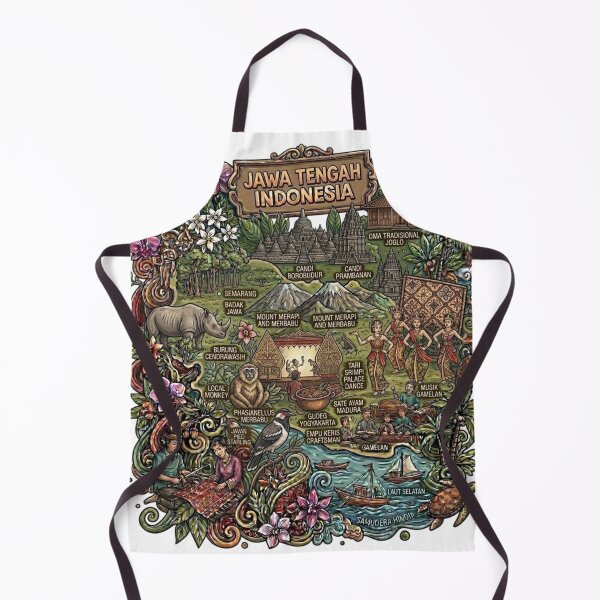 Item preview, Wonderful Jawa Tengah Indonesia Travel Souvenir Heritage Colorful Cultural Doodle designed and sold by arisukma11.