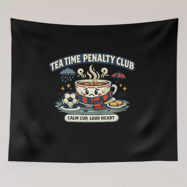 Item preview, Tea Time Penalty Club Funny English Football Fan Design designed and sold by Concrete Coffee Studio.