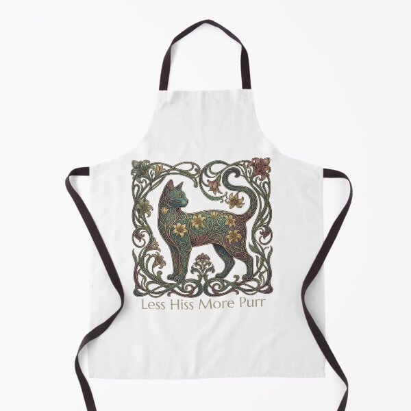 Item preview, Less Hiss More Purr – Art Nouveau Cat designed and sold by RunningWhiskers.