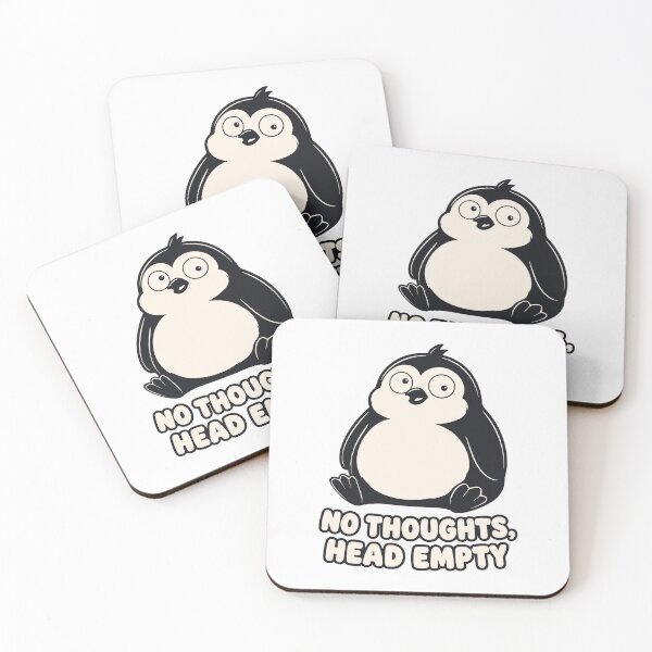 Item preview, No Thoughts Head Empty Penguin. Funny Derpy Cute Animal Meme designed and sold by MalisoStickers.