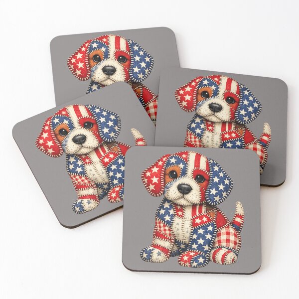 Item preview, Patriotic Puppy Patchwork designed and sold by Bluebird Crafted Tee.