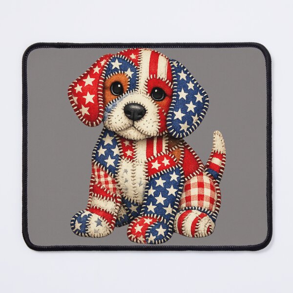 Item preview, Patriotic Puppy Patchwork designed and sold by Bluebird Crafted Tee.