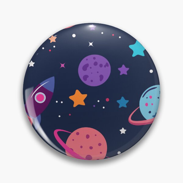 Item preview, Cute Space Pattern with Planets & Rockets | Colorful Outer Space Seamless Design designed and sold by Purple Moon .