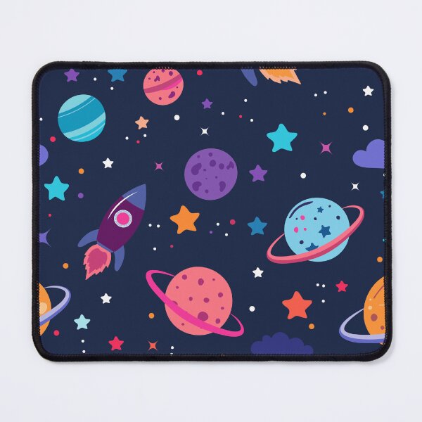 Item preview, Cute Space Pattern with Planets & Rockets | Colorful Outer Space Seamless Design designed and sold by Purple Moon .