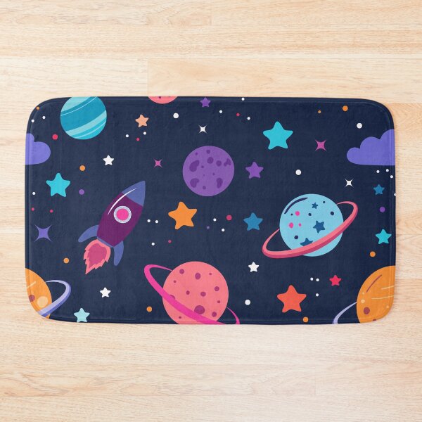 Item preview, Cute Space Pattern with Planets & Rockets | Colorful Outer Space Seamless Design designed and sold by Purple Moon .