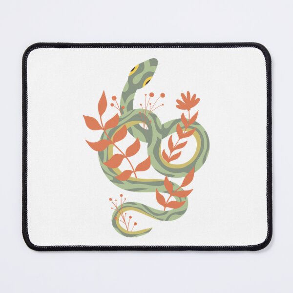 Item preview, Snake With Leaves Cute Green Folk Art Floral designed and sold by Veleriart.