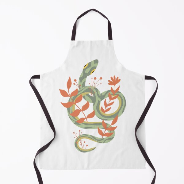 Item preview, Snake With Leaves Cute Green Folk Art Floral designed and sold by Veleriart.