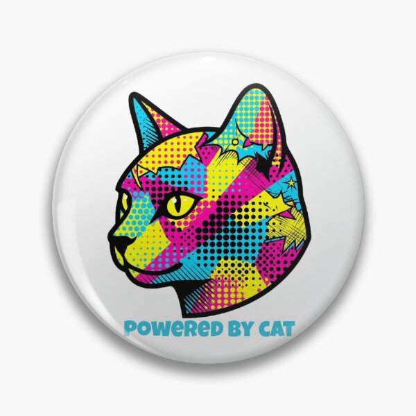 Item preview, Powered By Cat – Pop Art Cat designed and sold by RunningWhiskers.