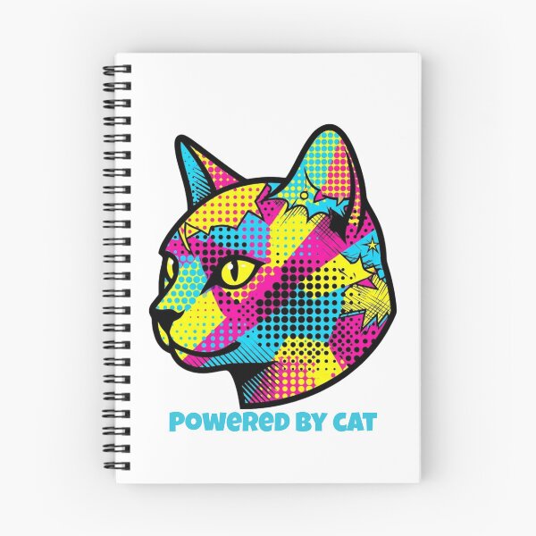 Item preview, Powered By Cat – Pop Art Cat designed and sold by RunningWhiskers.