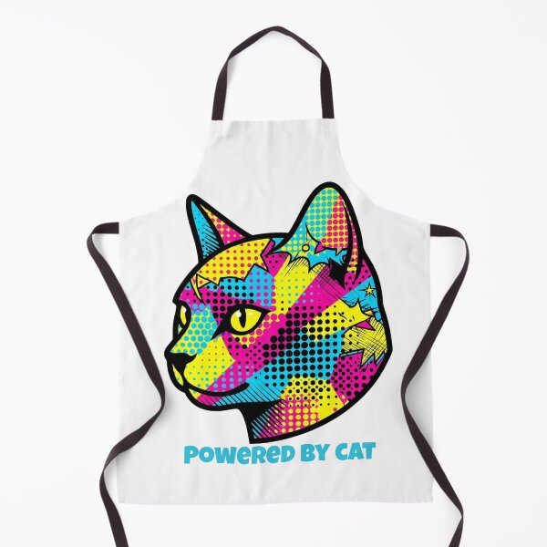 Item preview, Powered By Cat – Pop Art Cat designed and sold by RunningWhiskers.