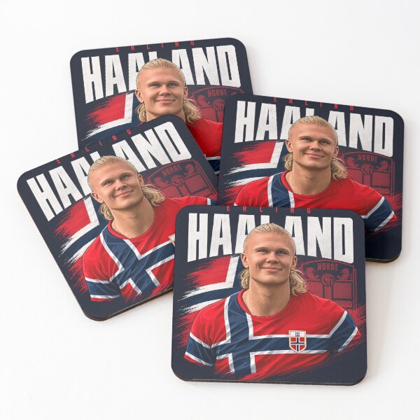 Item preview, Erling Haaland Norway Poster - Bold Football Striker Wall Art Print designed and sold by VYBEHAUS.