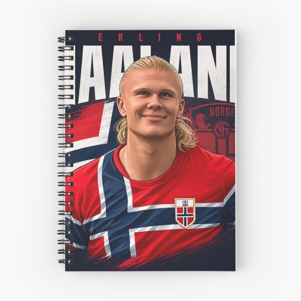 Item preview, Erling Haaland Norway Poster - Bold Football Striker Wall Art Print designed and sold by Expats Studio.