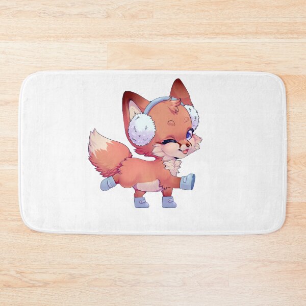 Item preview, A cheerful chibi fox wearing earmuffs and boots, skipping happily. designed and sold by VioIneka.
