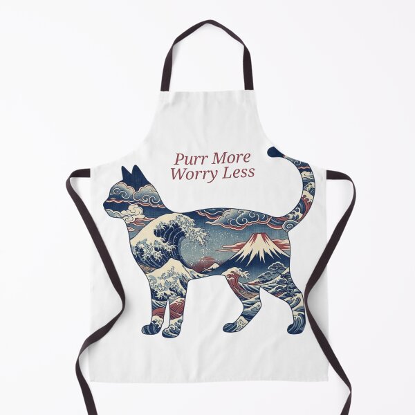 Item preview, Purr More Worry Less – Japanese Ukiyo-e Cat designed and sold by RunningWhiskers.