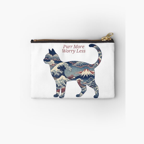 Item preview, Purr More Worry Less – Japanese Ukiyo-e Cat designed and sold by RunningWhiskers.