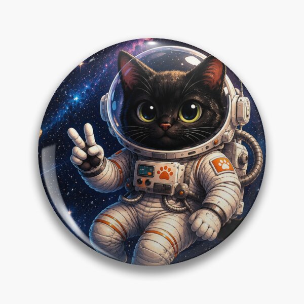 Item preview, Cute Black Cat Astronaut in Space designed and sold by cat-and-pigeon.