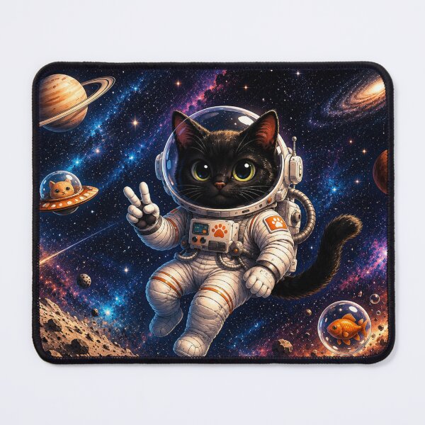 Item preview, Cute Black Cat Astronaut in Space designed and sold by cat-and-pigeon.