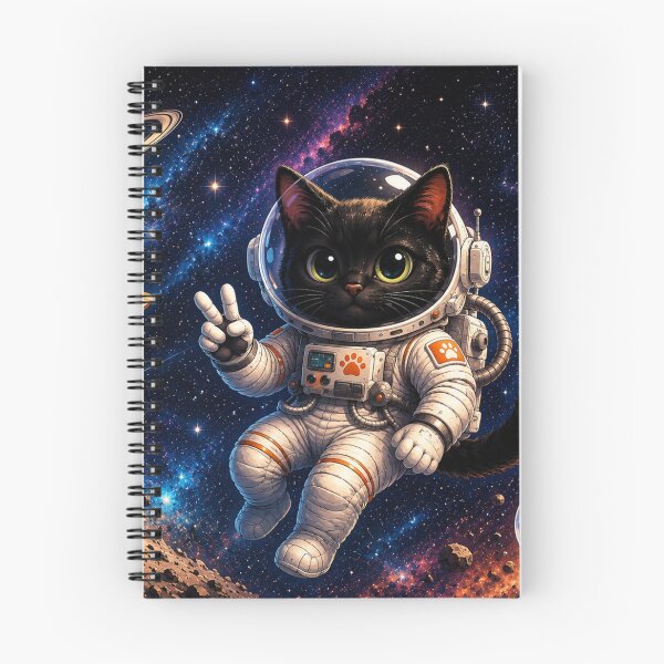 Item preview, Cute Black Cat Astronaut in Space designed and sold by cat-and-pigeon.
