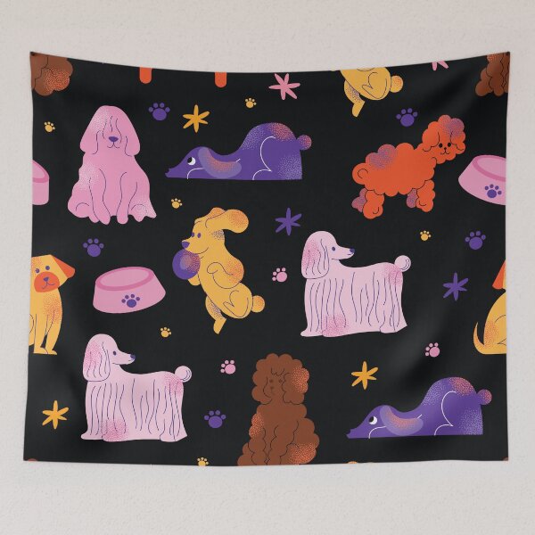 Item preview, Cute Colorful Dog Pattern | Playful Puppy Seamless Pet Design designed and sold by Purple Moon .